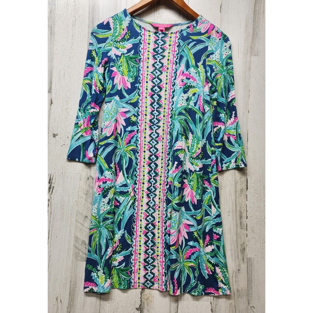 Lilly Pulitzer Dress Women XXS Macaw Blue Ophelia Sweet Escape